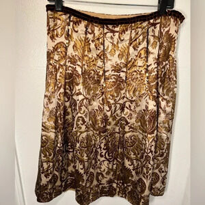 Schumacher, M, 100% silk made in Italy, pleated w/sequent veining, A-frame midi